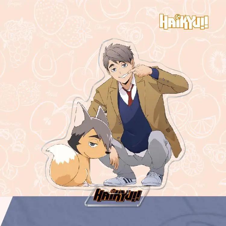 

Аниме Haikyuu акриловая фигурка на подставке игрушка Kawaii Haikyuu!!! Коллекционные фигурки Сугавара Коуши, настольные украшения для дома