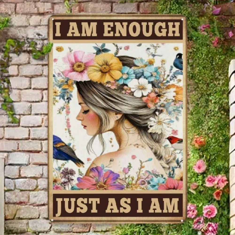 Metal Wall Art Positive Affirmation Inspirational Quote Sign Home Office Decor