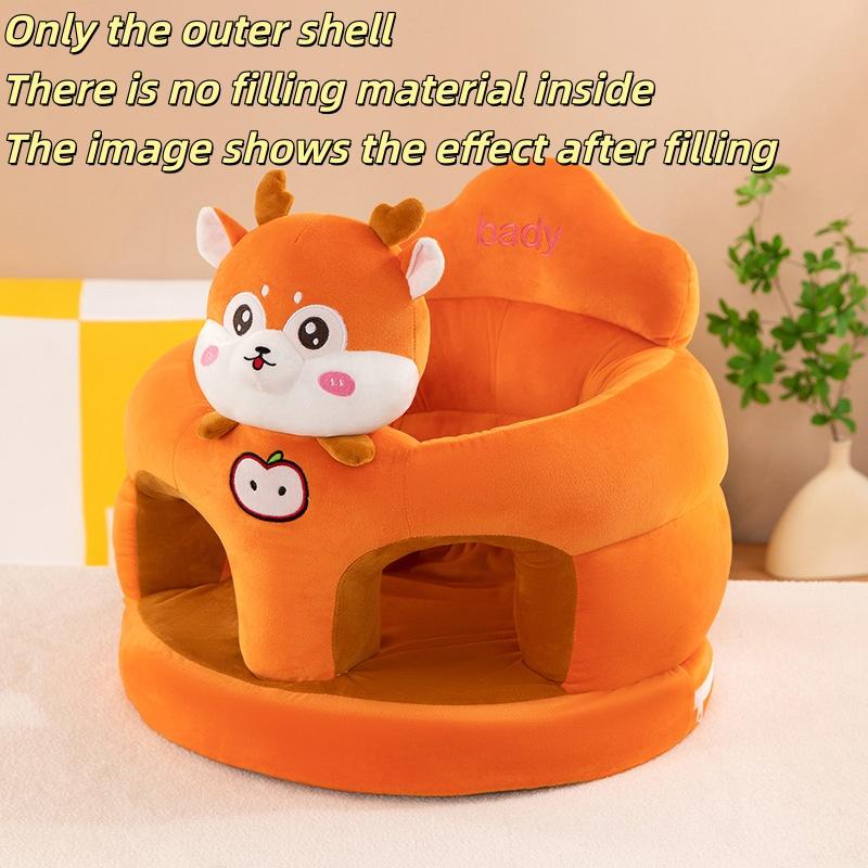 1Pcs Learning To Sit Feeding Chair Cute Baby Sofa Support Seat Cover Plush Chair Toddler Nest Puff Washable Without Filler