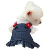 Pet circle dog cat clothes pocket skirt collection denim flower medium and small dog small red flower strap dress