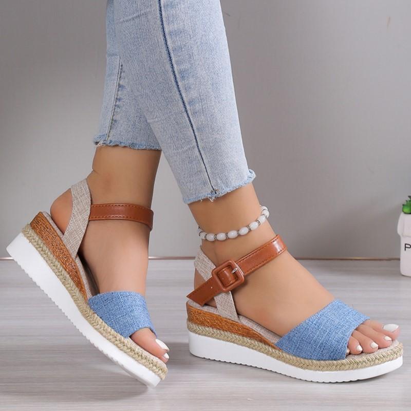 Fashion Summer Shoes Sandals Women Soft Sandals Ladies Slip On Sandals For Women Wedge Ladies Shoes Plus Size Footwear Slipper Female