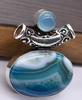 Blue Agate & Other Natural Gemstone Ethnic Pendant Jewelry 2" J 1655