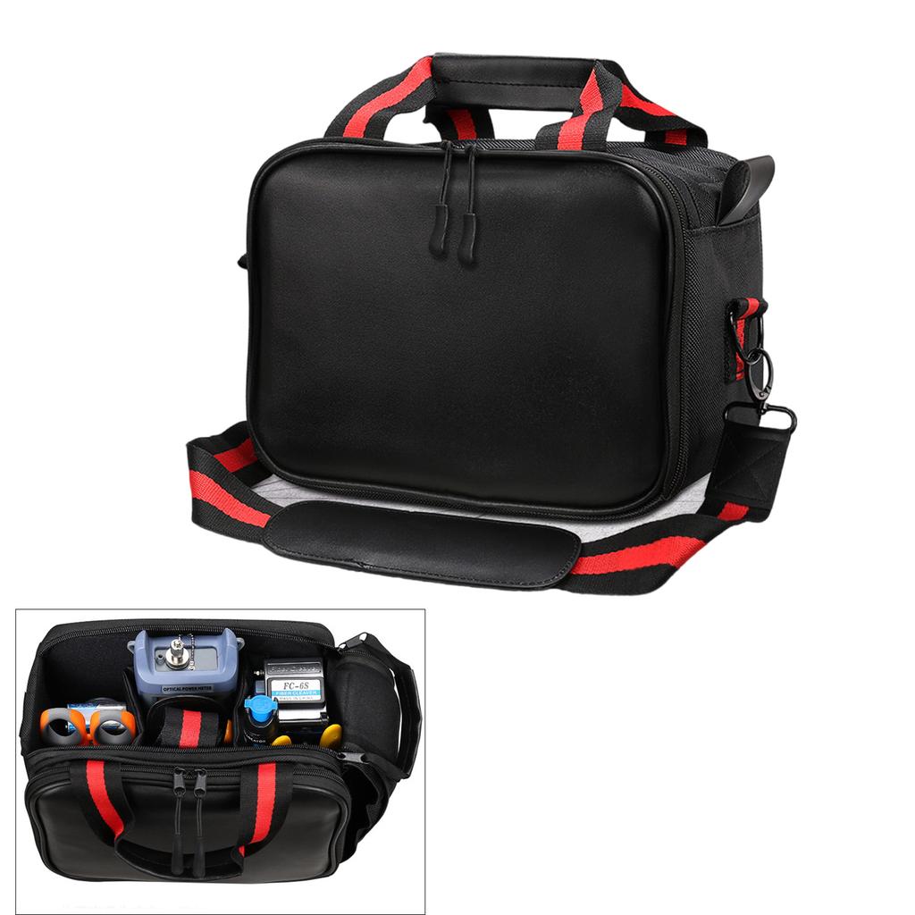 FTTH Glasfaser Werkzeugkoffer Tasche Schwarz Glasfaser Werkzeugtasche für Leistungsmesser Optischer Leistungsmesser Netzwerke Werkzeug Aufbewahrungstasche