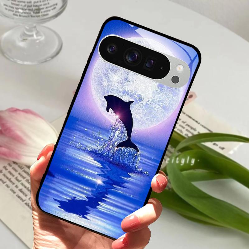 For Google Pixel 9 Pro XL Case Pixel9 Cute Animal Tempered Glass Phone Cover For GOOGLE PIXEL 9A Glass Protective Fundas Cases