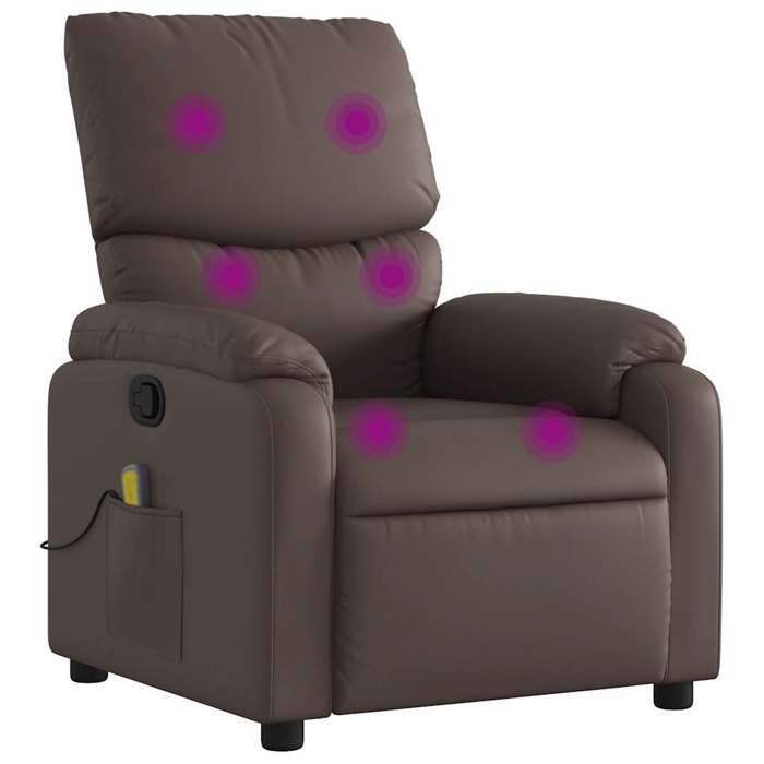 VidaXL Fauteuil de massage inclinable Marron Similicuir 373443