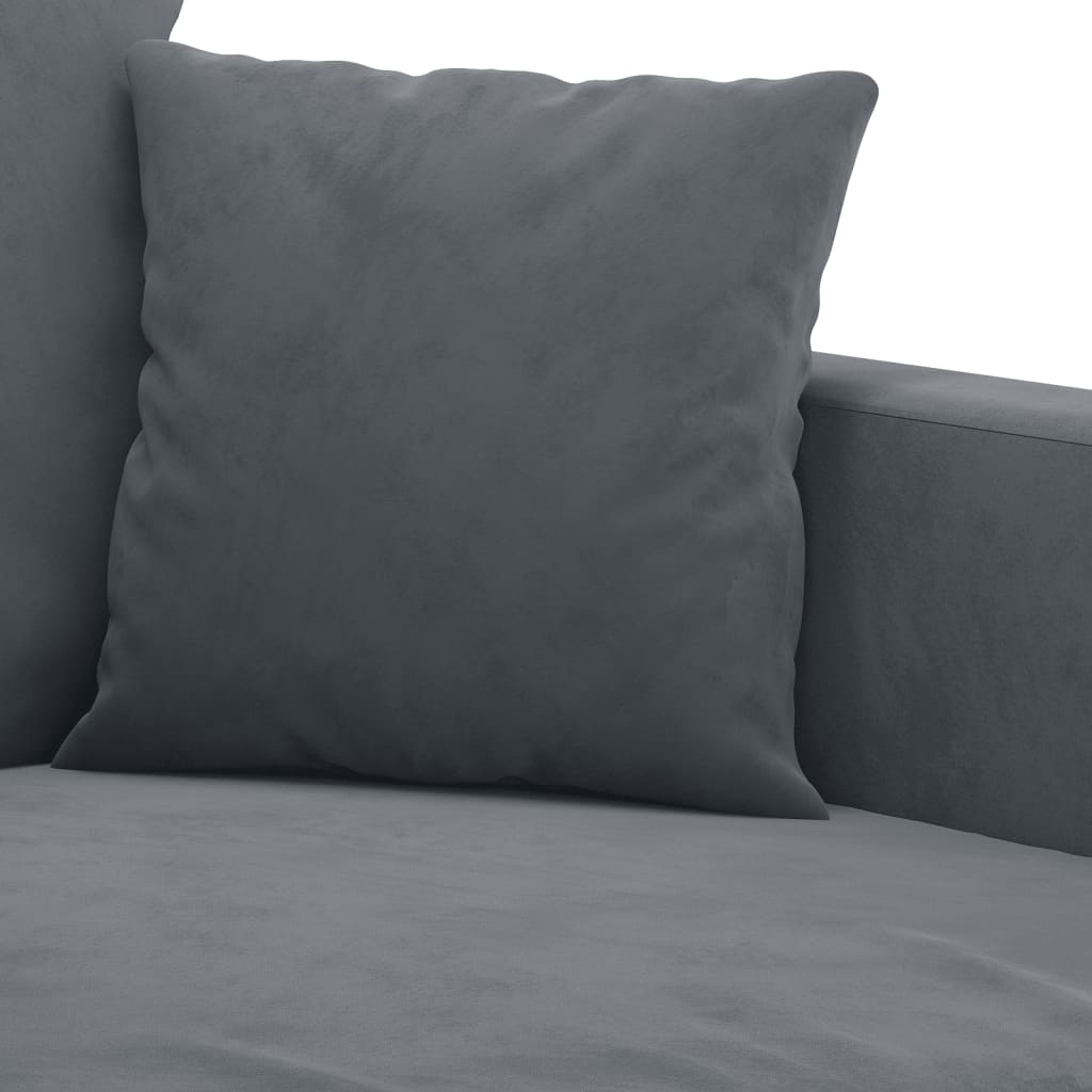 2 Piece Sofa Set with Cushions Dark Gray Velvet