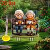 Romantische Bank für altes Paar 2D Flaches Acryl, Dekoriert, Geeignet für Garten, Außenbereich, Rasen, Geschenke, Weihnachten, Halloween