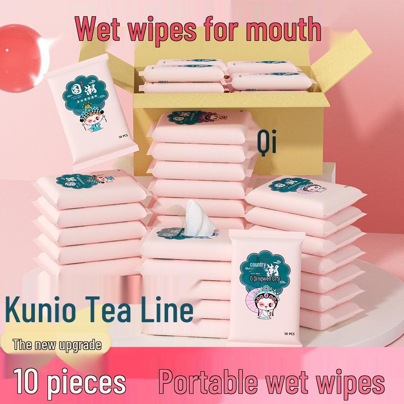 "10-balení přenosných jednorázových vlhčených ubrousků pro kojence a děti: Čištění rukou a úst"