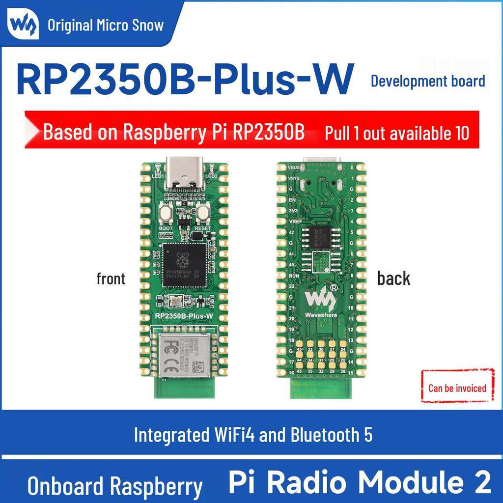 RP2350B-Plus-W: Dual-Core Dev Board with Wi-Fi & Bluetooth Support