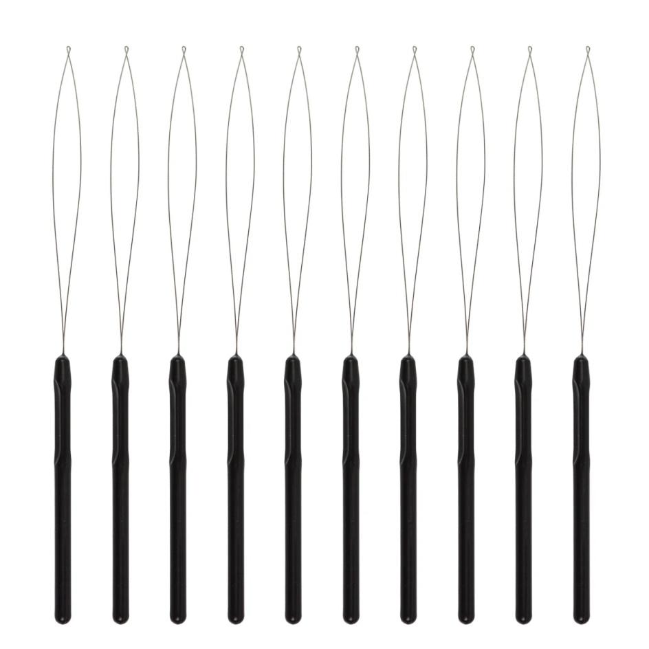

10 Pieces Hair Extension Tools and Bead Device Tool for Hair or Feather Extensions Supplies,DIY Wig Hook Tool Loop Tools