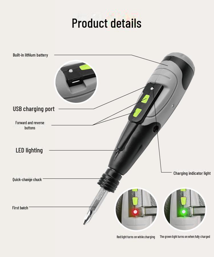 3.6V Lithium Battery Screwdriver Set for Home and Computer Repair