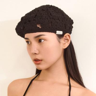 Boina de Crochê Flor Clube de Surf Nu (Preto)