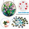 Stained Glass Style Puzzle Suncatcher, DIY Acrylic Jigsaw Puzzle for Adult, Colorful Window Hanging Ornaments for Home Garden Decor