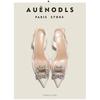 2025 Fashion Rhinestone Buckle Transparent Strap Pointed Toe High Heel Sandals for Women