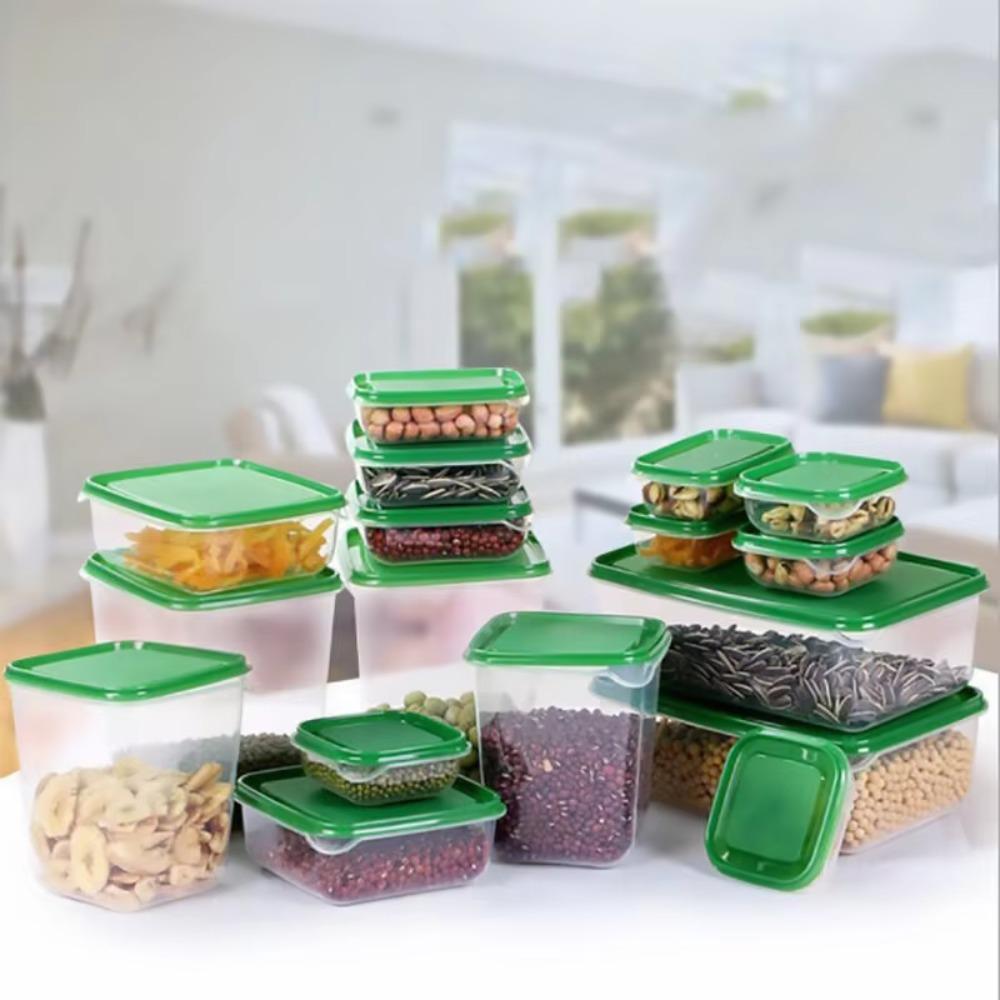 17Pcs/Set Plastic Fresh Keeping Box with Lid Meal Prep Container Multifunctional Crisper  Grain