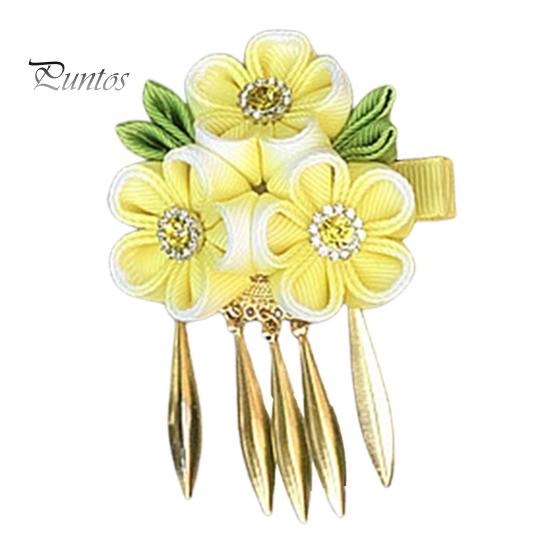 

Заколка для волос с кисточкой, блестящие стразы, цветочное украшение, легкая универсальная заколка для волос, аксессуары для волос жёлтый