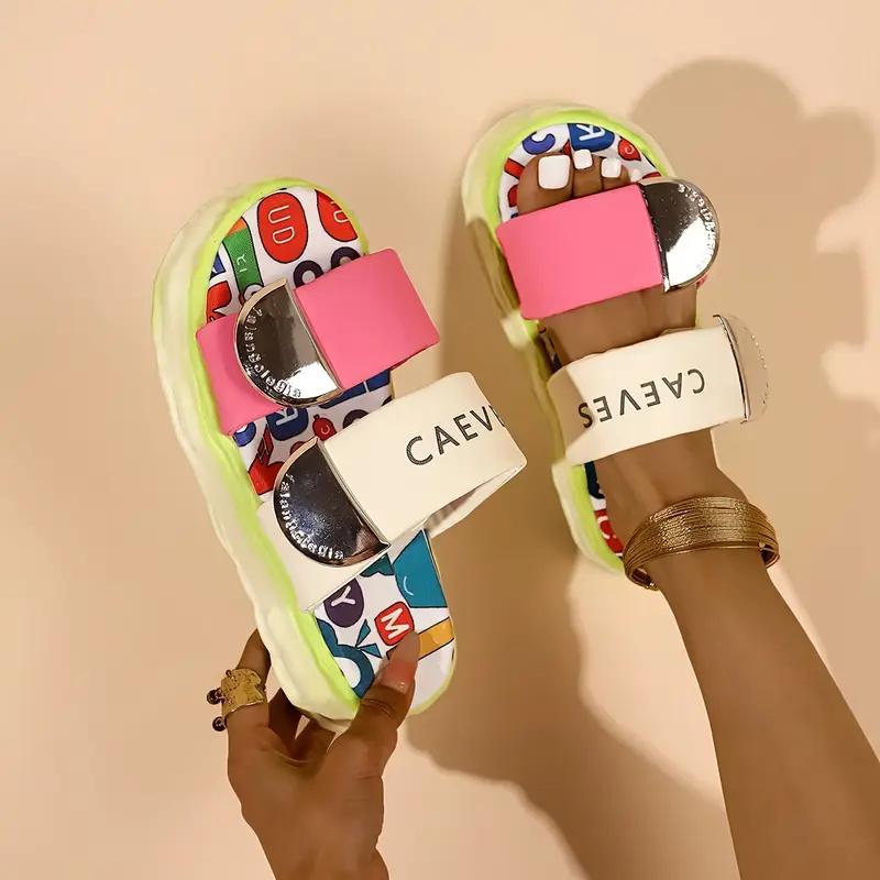 Fashion New Women Summer Trend Slippers Mixed Colors Designer Shoes Women Platform Fashion Slippers Casual Outdoor Sandals Slides Women