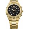Versace Men's Sporty Greca Watch Black Dial Stainless Steel Sapphire Glass Quartz VESO00922 Gold
