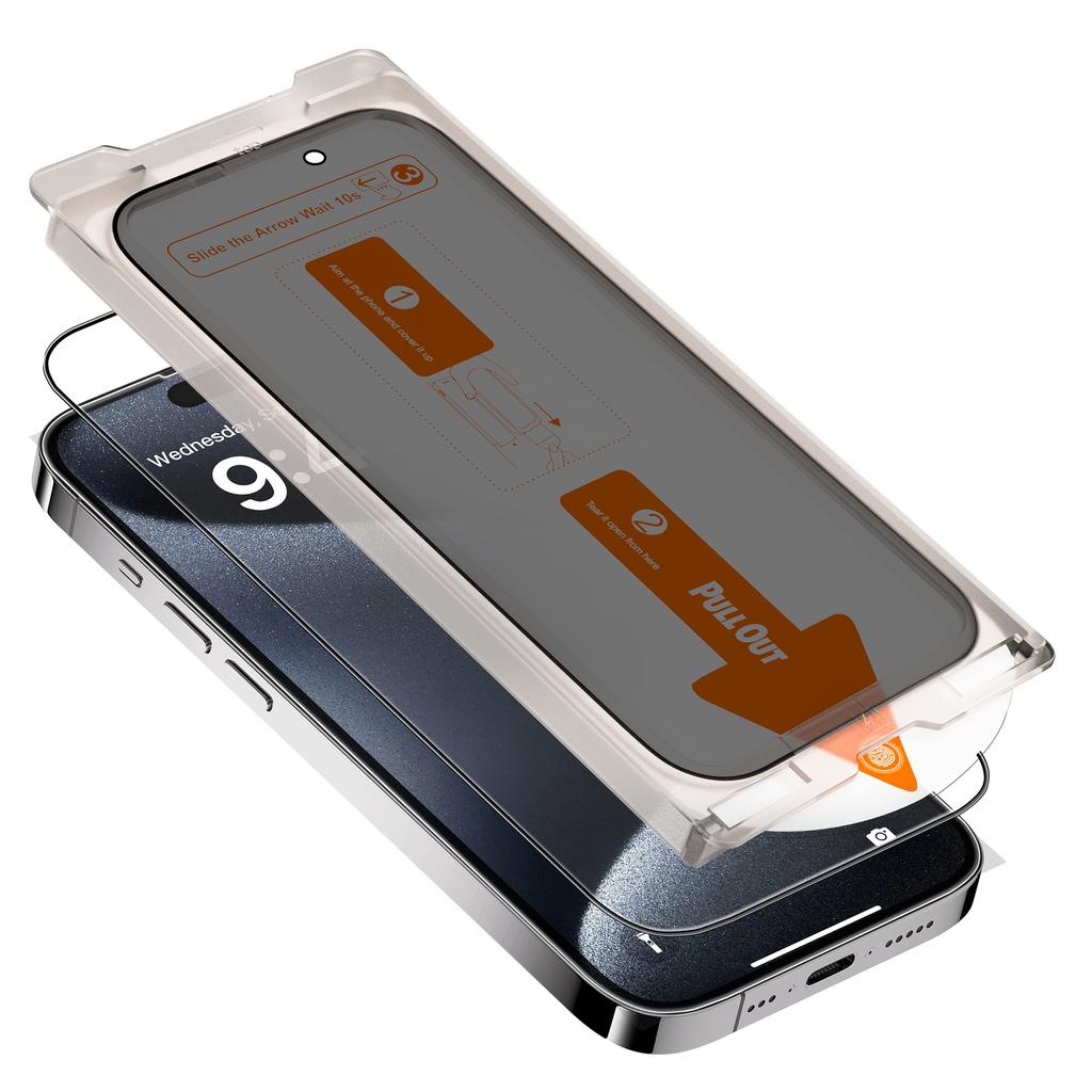 For iPhone 17 Pro Max Anti-Spy Screen Protector High Aluminium-Silicon Glass Film with Installation Tool