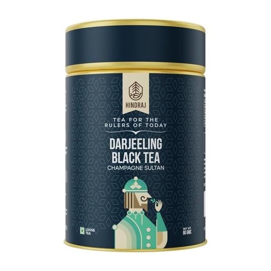 Hindraj Champagne Sultan Black Tea Loose Leaves 90 g Premium CTC Darjeeling, Long Leaves, Authentic Aroma, Freshly Sourced Rich Flavor