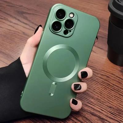 Luxury Matte For Magsafe Magnetic Wireless Charging Phone Case For iPhone 16 15 11 13 12 14 Pro Max Plus Shockproof Soft Cover