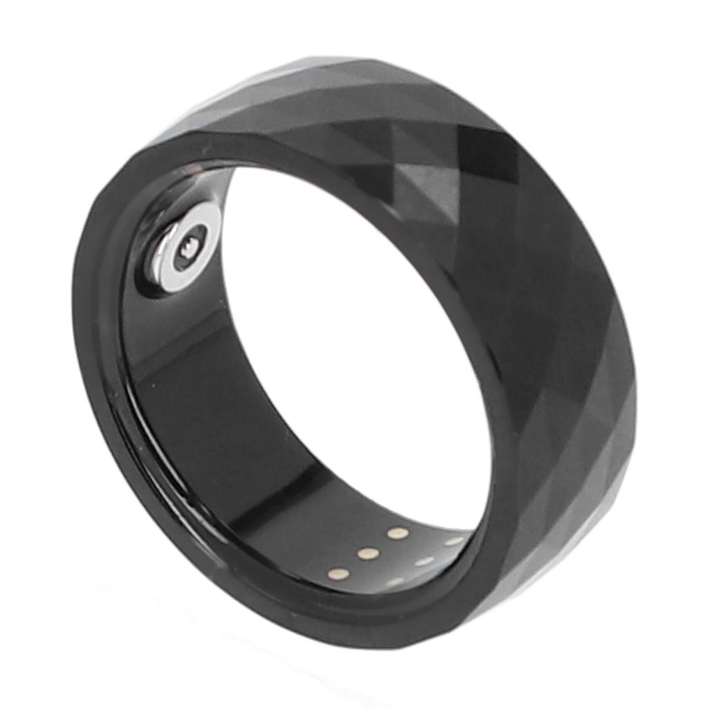 Smart Ring Waterproof Step Counting Multiple Sport Modes Long Battery Life for LuckRing App Black
