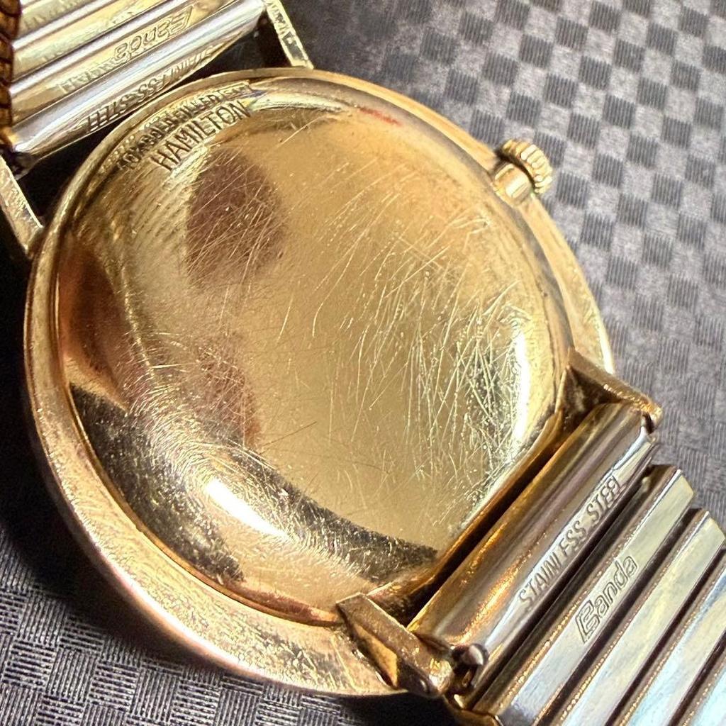 Used Rare  Hamilton Asymmetrical Ventura Flight 2 Gold Manual Wind Vintage