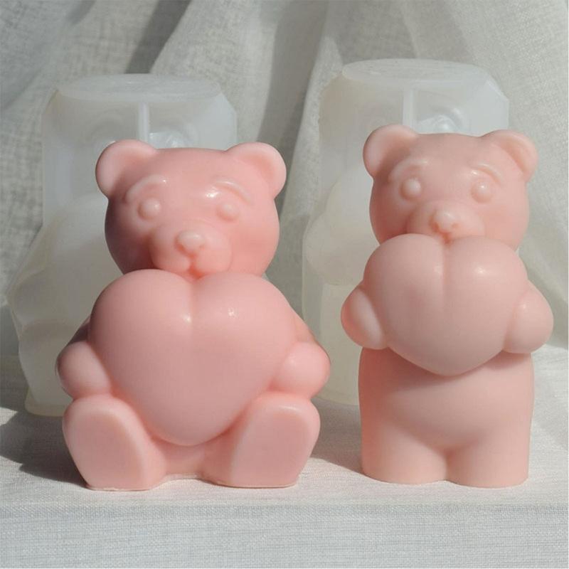 3D Bear Shaped Candle Silicone Mold for DIY Hand-made Candle Ornaments Mould Handicrafts Making Tool Baking Mold