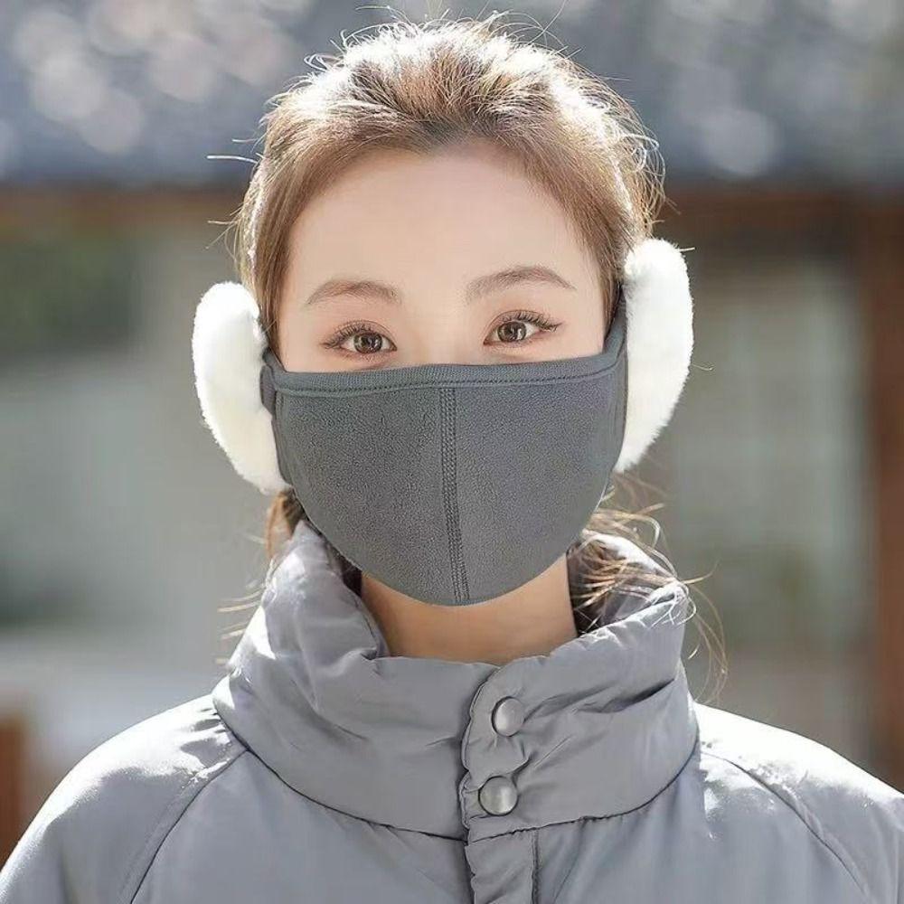 Daily Windproof 2-in-1 Mask & Earmuffs Cold-proof Ear Warmer Mouth Cover Winter Warm Winter Earmuffs Unisex