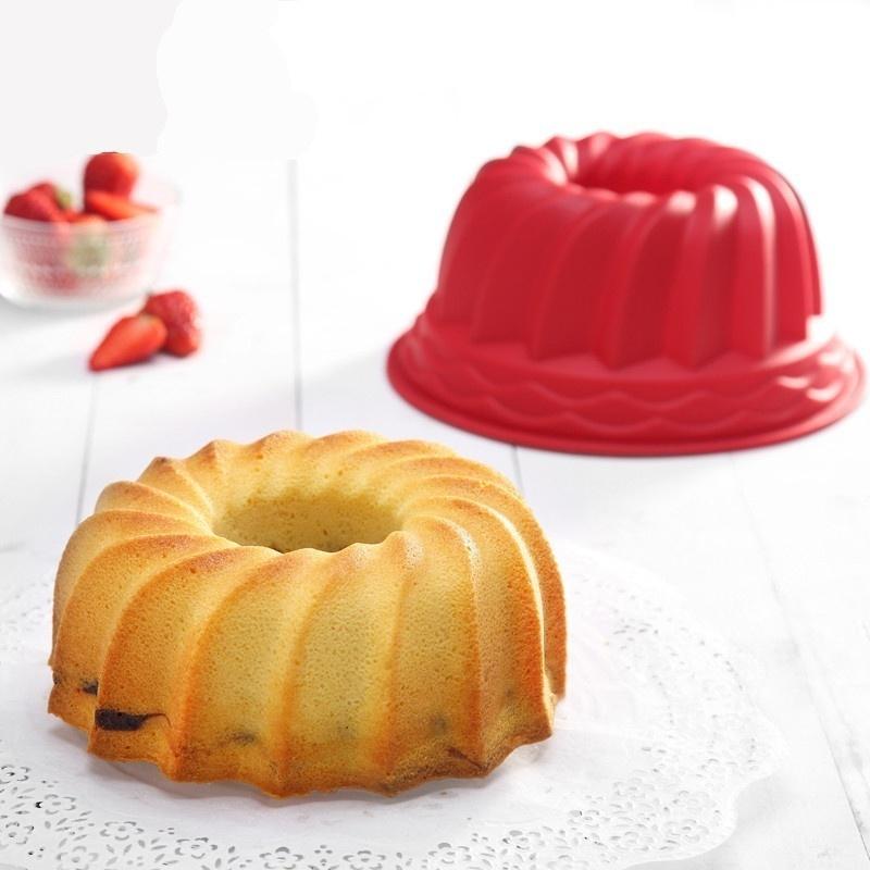 Swirl Bundt Ring Cake Bread Pastry Silicone Mold Pan Bakeware Tray Mould Tool