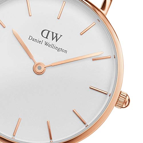 Daniel Wellington DANIEL WELLINGTON PETITE Fabric Watch (28mm, White/Rose Gold/White)