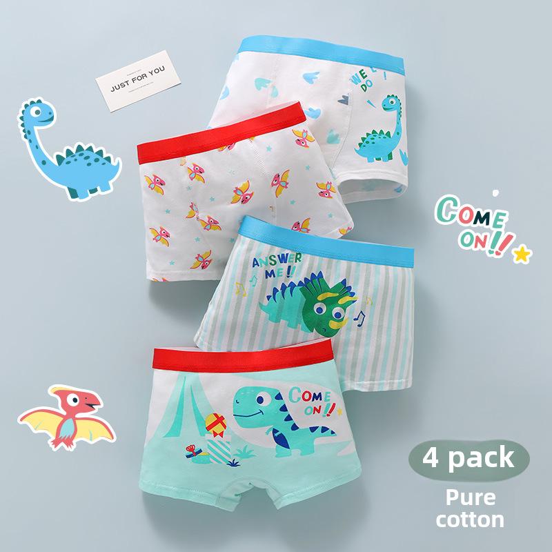 Boys' Combed Cotton Boxer Briefs - Kids' Underwear Shorts