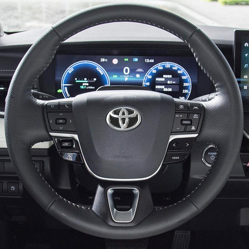 Carbon Fiber Car Steering Wheel Emblem Sticker Glue Trim Decals For Toyota 86 Mirai Supra Prado Alphard Crown Vellfire Sequoia V