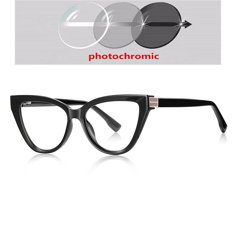 Luxury Cat'S Eye Fashion Women Myopia Glasses Big Frame  Anti-Blue Light  Prescription Eyewear -0.5 -0.75 To -6.0