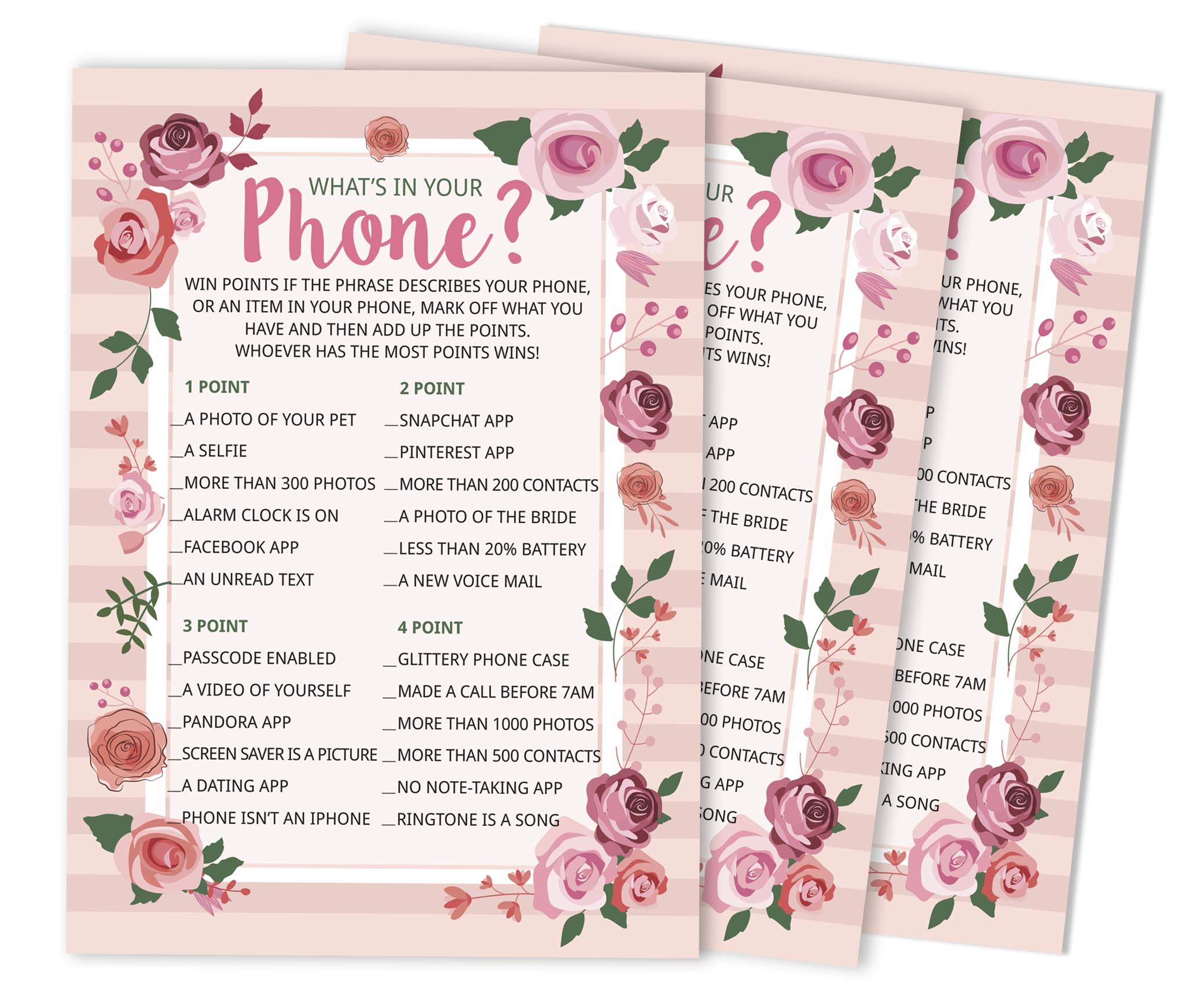 

Inkdotpot 50A КвітковийA БінгоA ГраA КарткиA Для весільного весілля Дівич-вечірка Об’ємний порожній квадрат Заповнити подарунок 5 x 7 Inches білий