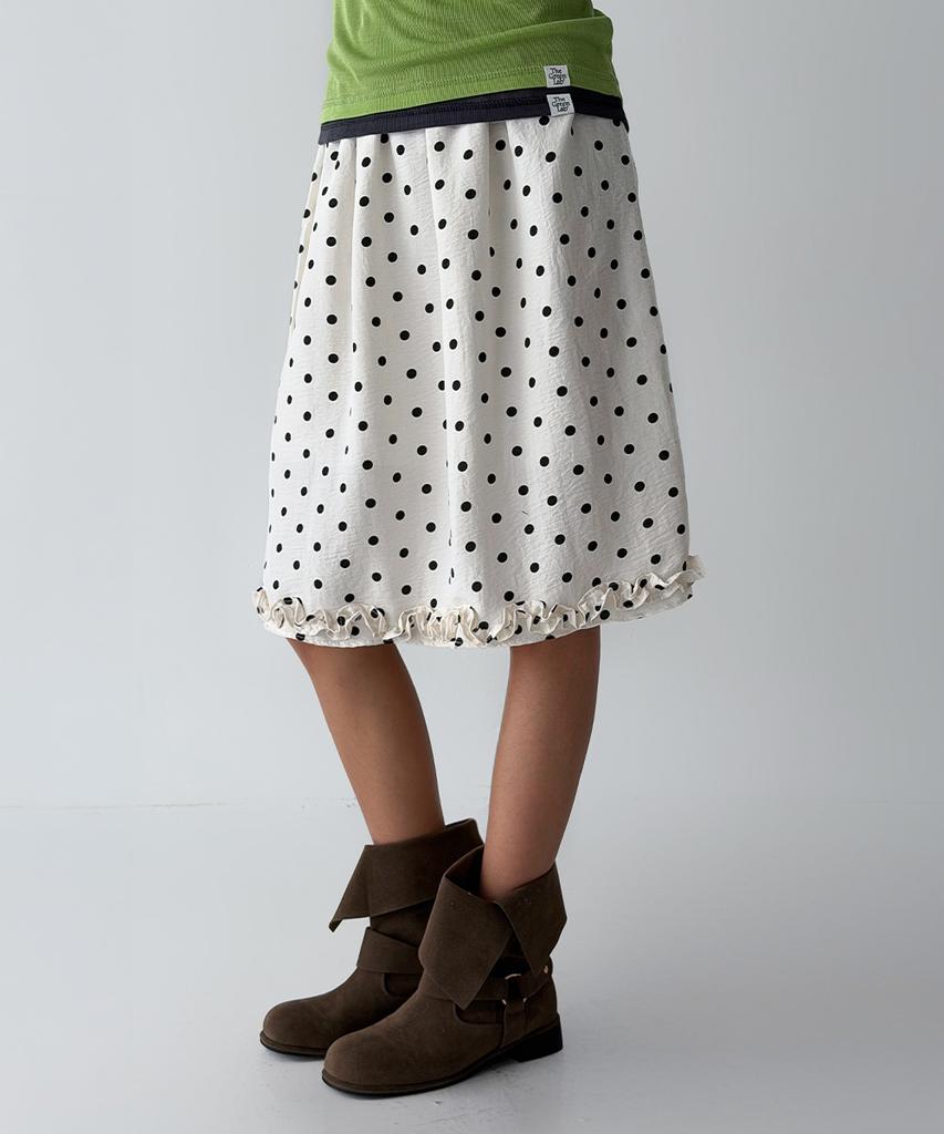 The Green Lab Dot Frill Skirt [Ivory]