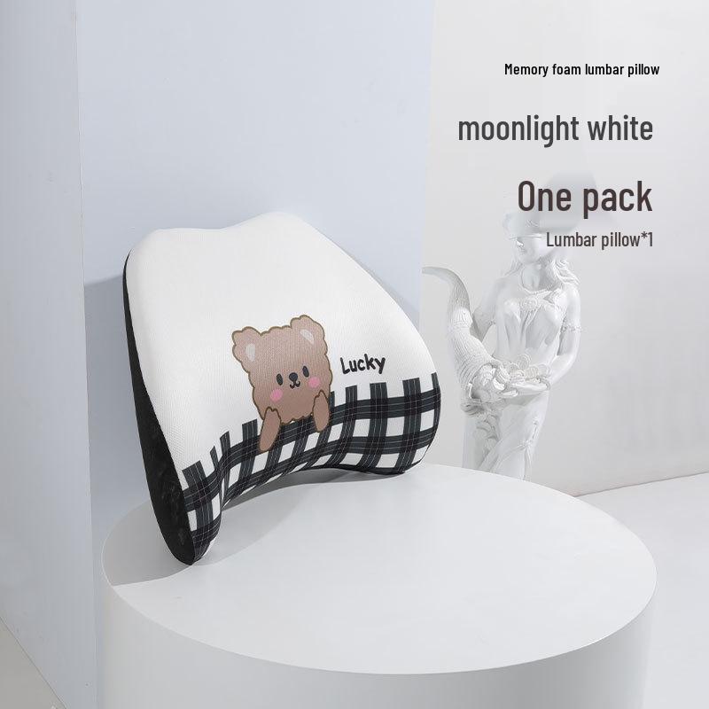 Kreslený medvěd paměťová pěna bederní polštář do auta - Celosezónní pohodlný polštář