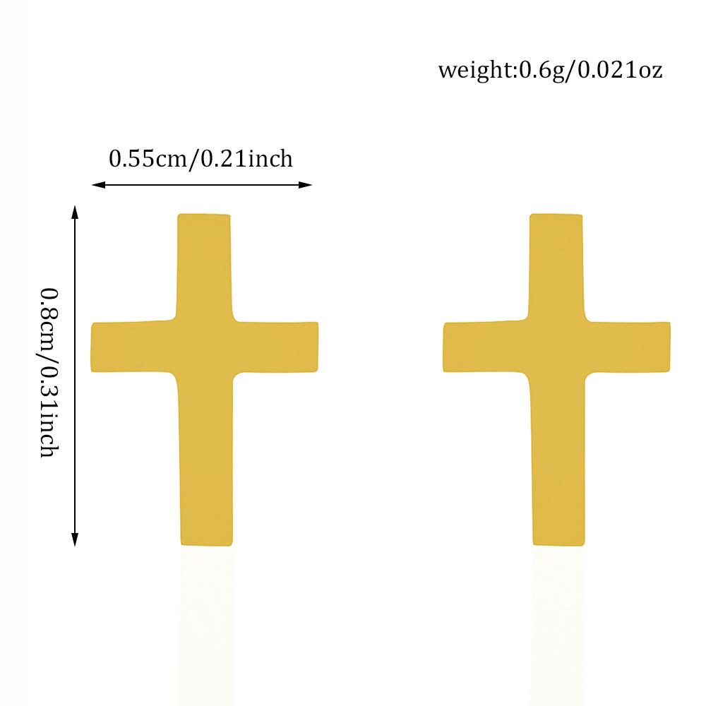 new fashion stainless steel cross earrings product temperament all match birthday anniversary earrings small gift
