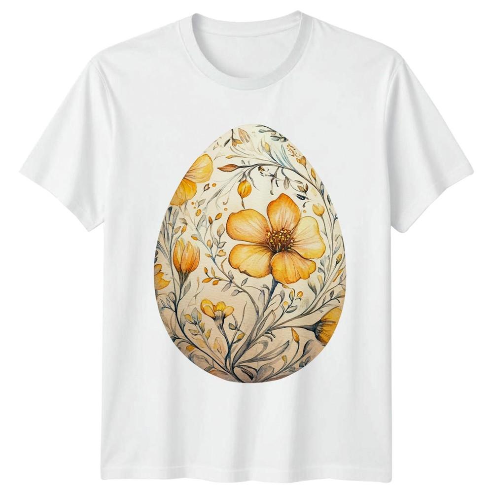 Watercolor Easter Egg Floral Design Spring Unisexs TShirt Botanical Easter S