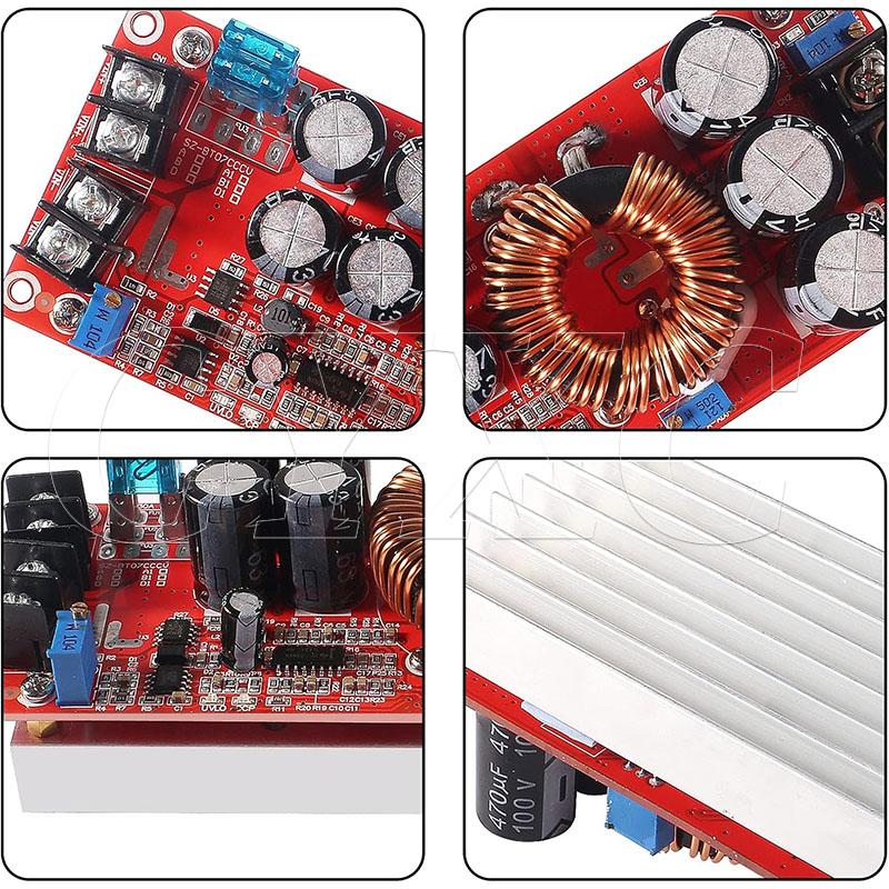 1200W 20A DC Converter Boost Car Step-up Power Supply Module 8-60V to 12-83V (1200W 20A Boost Converter)