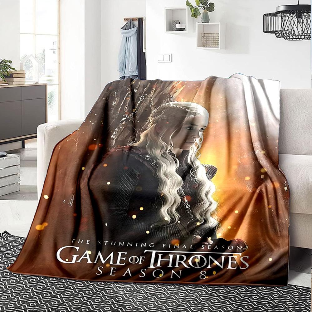 1pc Game of Thrones Season 8 Flannel Blanket Soft Warm Throw for Home, Office, Travel, All-Season Cozy Bedding GiftL1021