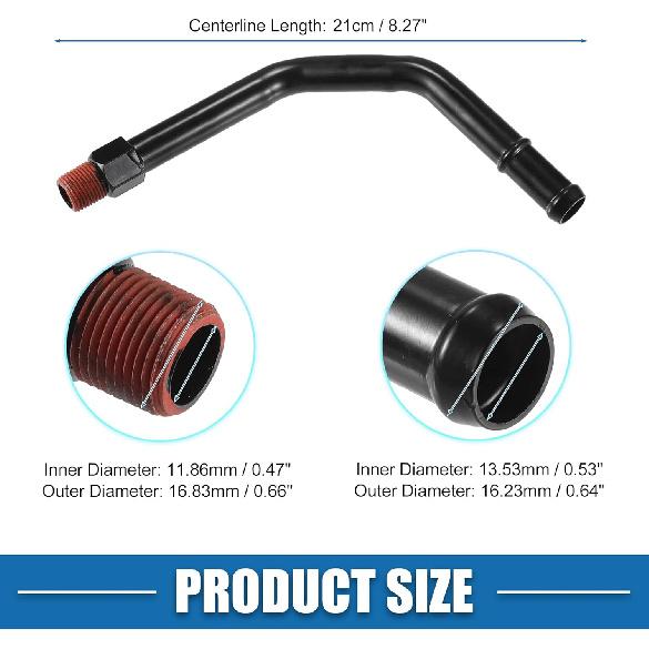 Water Pump Coolant Tube No.53007978 Water Pump Inlet Pipe for Jeep Wrangler 1991-2006 Metal Black