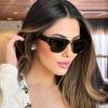 New Pilot Sunglasses Women Retro Oval Shades Uv400 Trending Men Brand Designe Rivets Sun Glasses