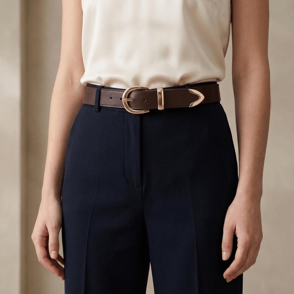 Metal PU Leather Belt Pin Buckle Trousers Belt Cool Women Waistband  Male