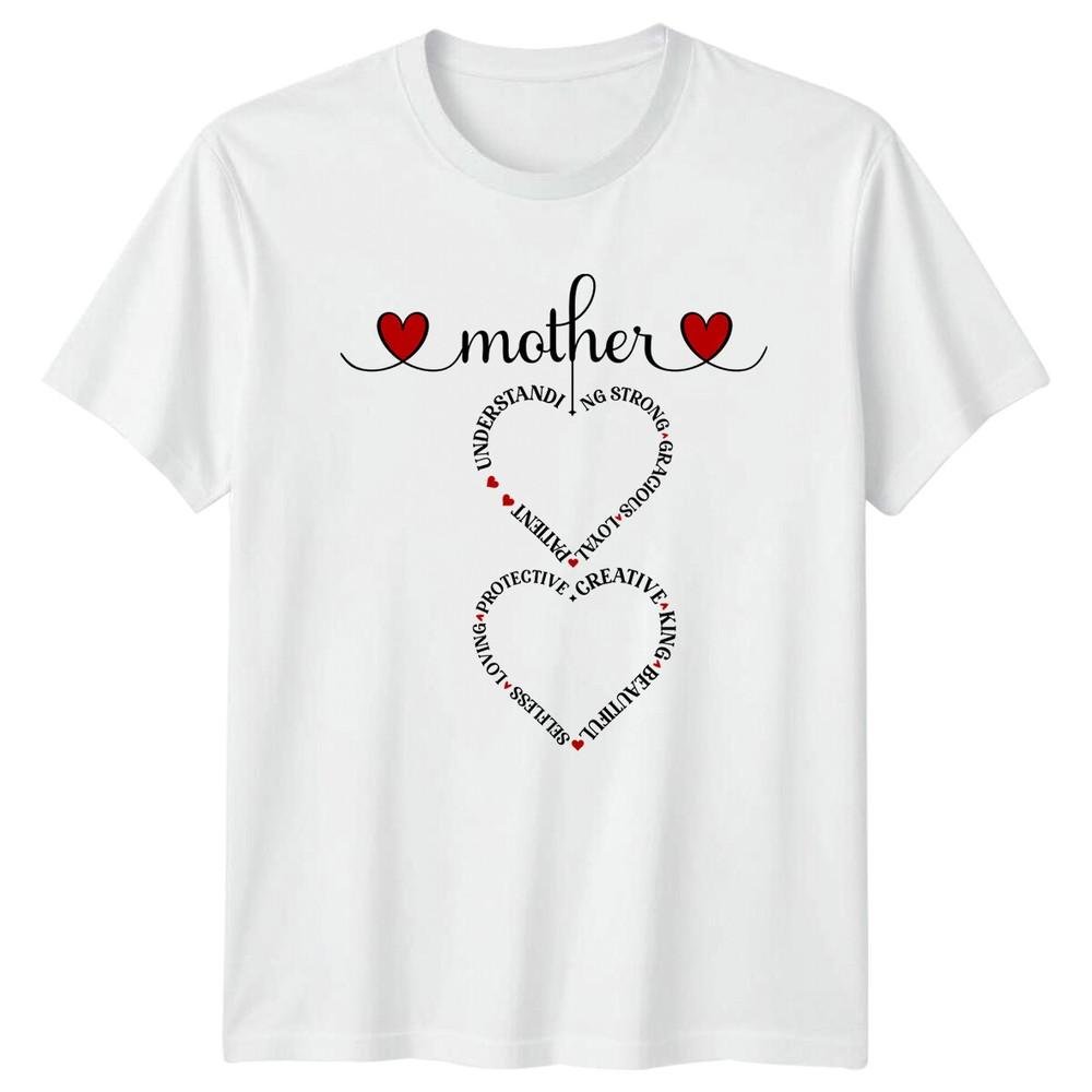 Mother Heart Word Art Graphic TShirt Strong Loving Mom Gift Tee S