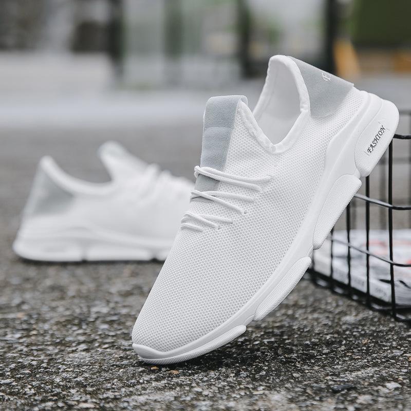2023 Мужская обувь, модная мужская повседневная обувь, спортивная обувь с круглой головкой, удобные дышащие кроссовки 39 белый