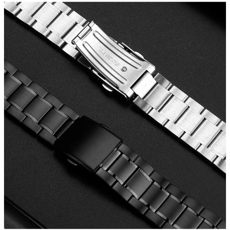 19mm 21mm Para Swatch pulsera de metal de núcleo sólido cadena de reloj cóncava convexa YVS400 451 YVB404 hombres de hierro mujeres banda de reloj de acero