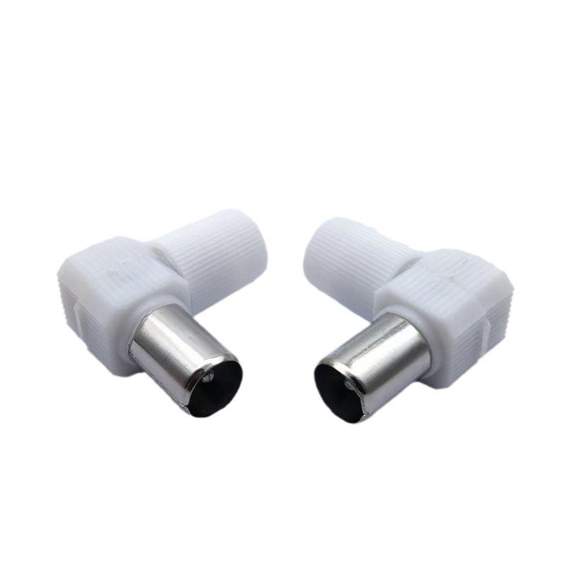 90° Solderless RF TV Connector - 9.5mm Male Antenna Plug