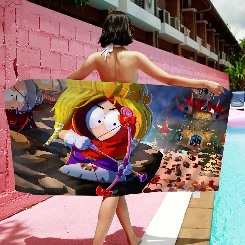 South Cartoon Park Microfiber Blanket Quick Drying Beach Towels Oversized Printing Super Absorbent Pool Towel Blanket