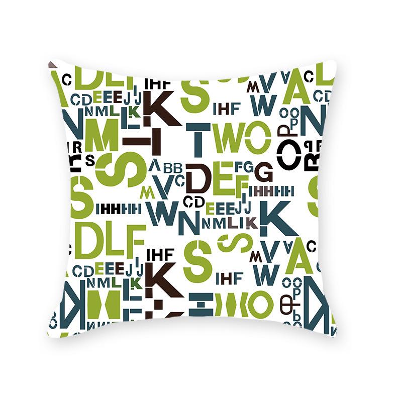 INS Style Faux Soft Throw Pillow Cover - Letter Print Home Decor for Sofa & Living Room